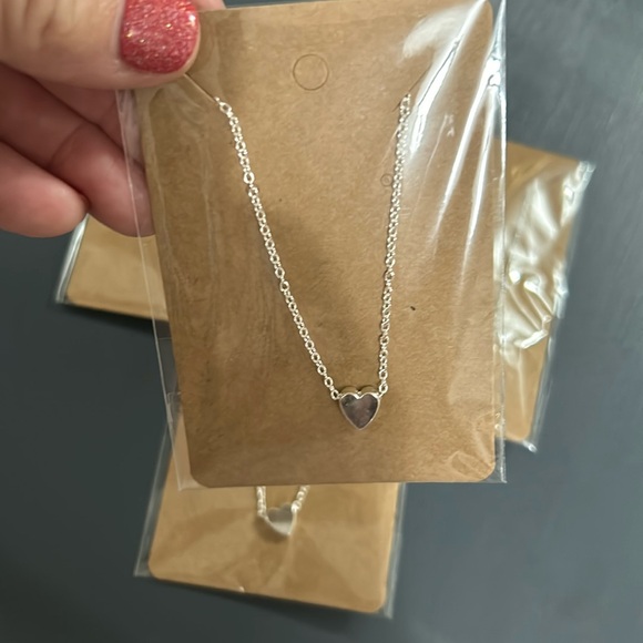 💕5/$15 Set of 4 Silver heart Necklaces, NEW - Picture 3 of 6